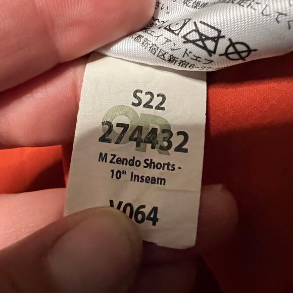 Outdoor Research Zendo Shorts Men XXL Orange 10" Performance Climbing Outdoor - Picture 6 of 11